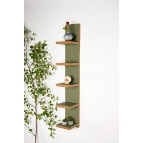 5 kviste hylde udfrt i X-Wood Birk og Linoleum (Billede 4184 Olive linoleum / X-wood Linolie R )